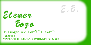 elemer bozo business card